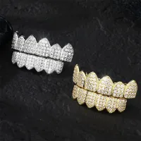 SIFISRRI CZ STONES TEETH GRILLZCAPS - CUBIC ZIRCONIA ICED OUT  MICRO PAVE MOUTH TOOTH  – Image 10
