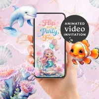 Mermaid Birthday Party Invitation – Image 1
