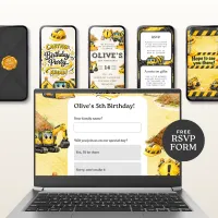 Construction Birthday Party Invitation – Image 4