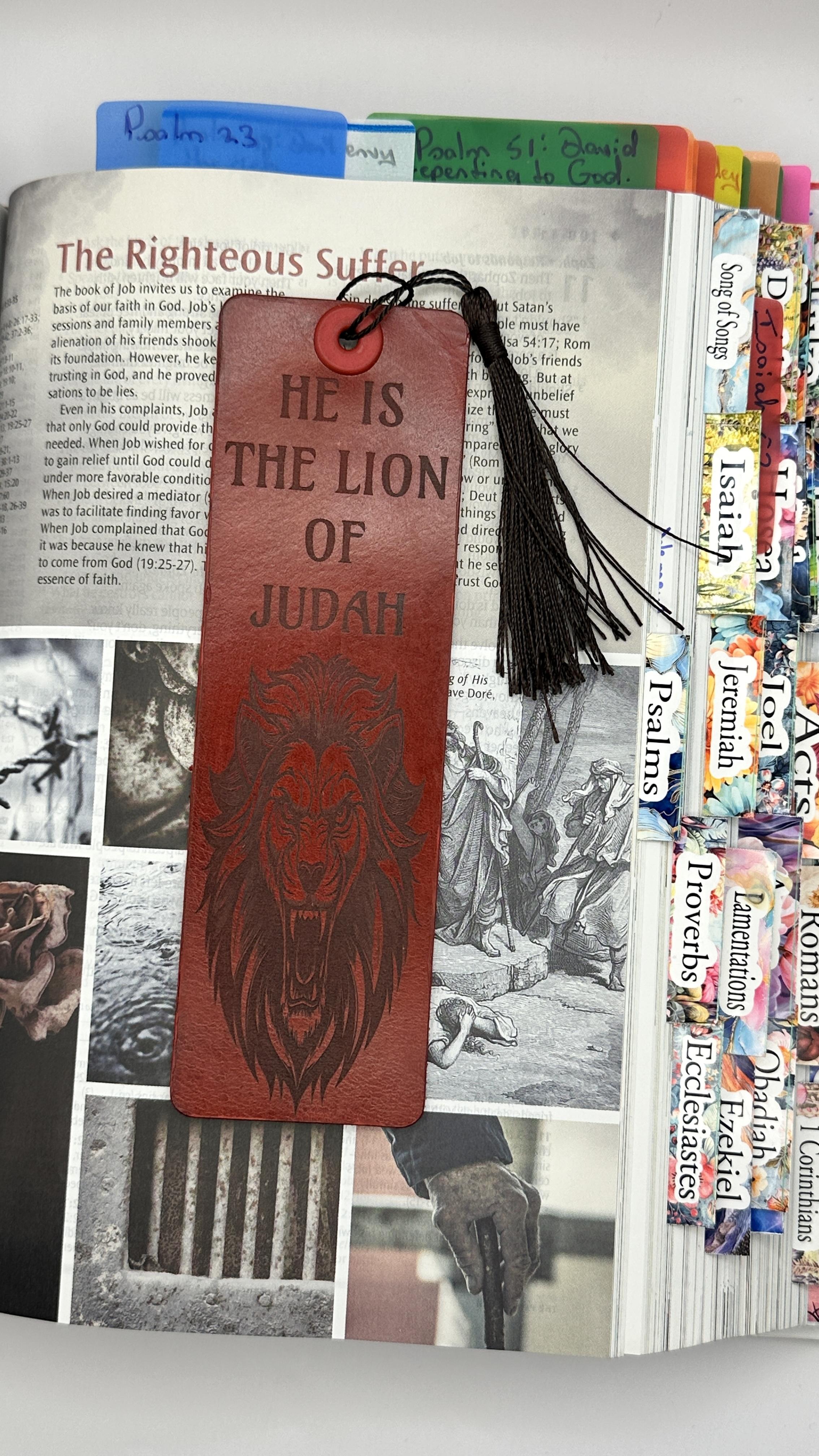 He Is The Lion of Judah Leather Bookmark – Image 2