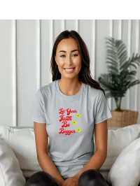 Let Your Faith Be Bigger Embroidered T-Shirt – Small, Grey