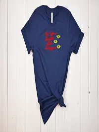 Let Your Faith Be Bigger Embroidered T-Shirt – Small, Navy Blue