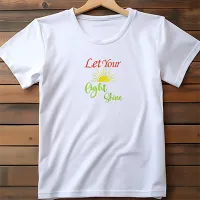 Let Your Light Shine Embroidered T-Shirt – White, Small
