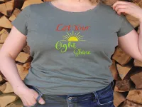 Let Your Light Shine Embroidered T-Shirt – Grey, Large