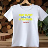 Peace Be Still Embroidered T-Shirt – White, Small