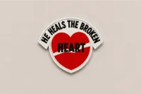 He Heals The Broken Heart Patch – 3 inches, Black Text