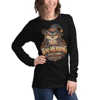 “Spooky Owl” Premium Long Sleeve Tee — BOOMERBING AFTER DARK™ – Image 4