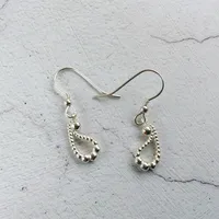 Silver Paisley Drop Earrings – Image 1