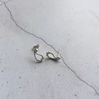 Small Silver Paisley Stud Earrings – Image 1