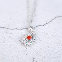 Silver Paisley Orange Sapphire Pendant – Image 1