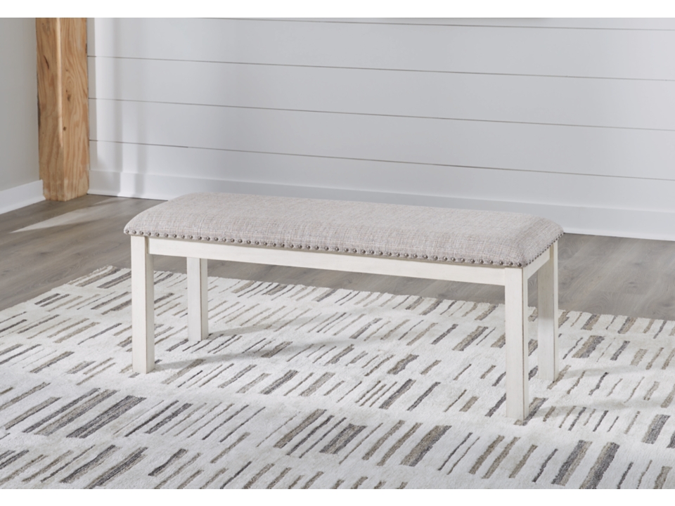 Robbinsdale DBL Counter UPH Bench (1/CN) – Antique White- D642-09