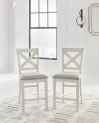 Robbinsdale Upholstered Barstool (2/CN) –  Antique White- D642-124