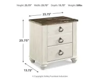 Willowton 24″ 2 Drawer Charging Nightstand – Image 5