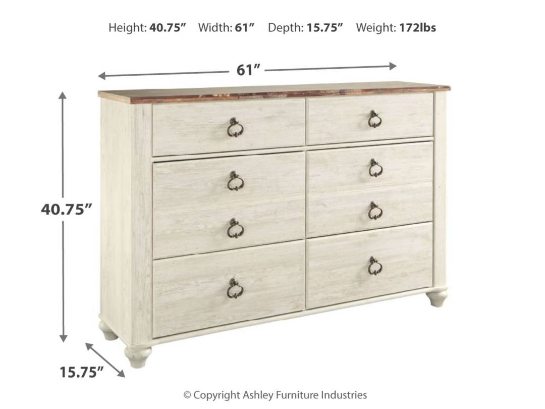 Willowton 6 Drawer Dresser – Image 11