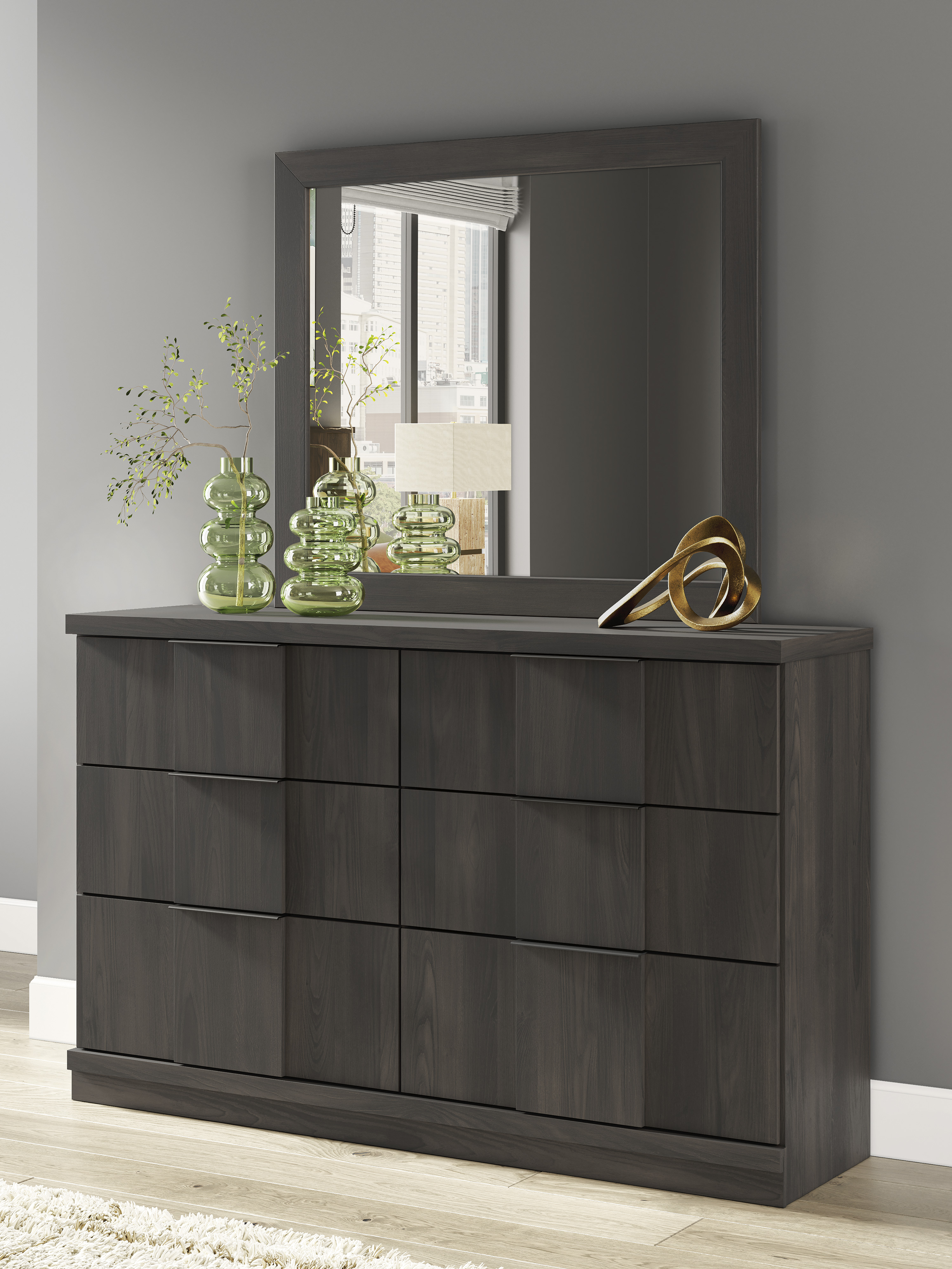 Shaehartin Six Drawer Dresser w/ Mirror- (PCB3167-31, PCB3167-36) – Image 1