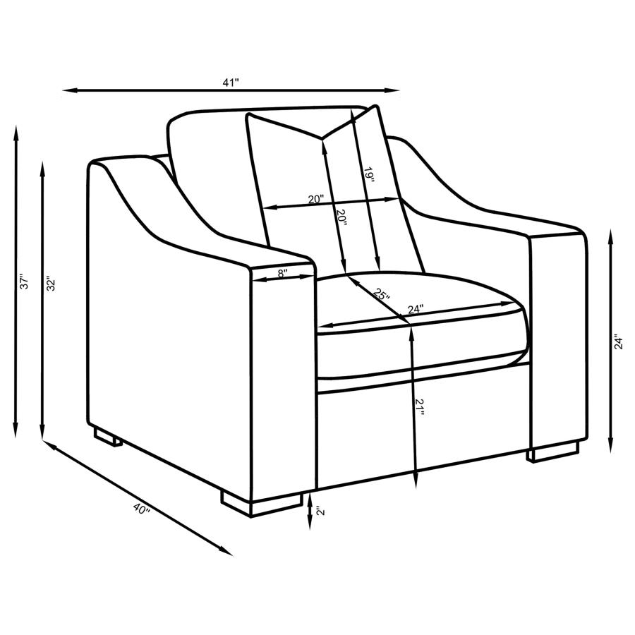 Ashlyn Track Arm Accent Chair- 552093 – Image 6