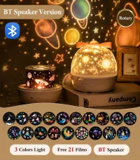 360° Galaxy Star Ocean Projector Lamp with 21 Projection Films USB Night Light for Kids Room – Image 5