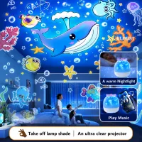 360° Galaxy Star Ocean Projector Lamp with 21 Projection Films USB Night Light for Kids Room – Image 3