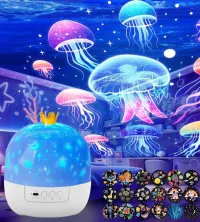 360° Ocean & Star Night Light Projector USB Jellyfish Galaxy Lamp for Kids Room – Image 1