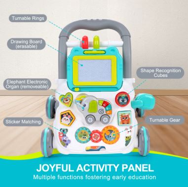 Baby Push Walker Toy with Music & Drawing Board Multifunction Learning Activity Walker for Toddlers – Image 4