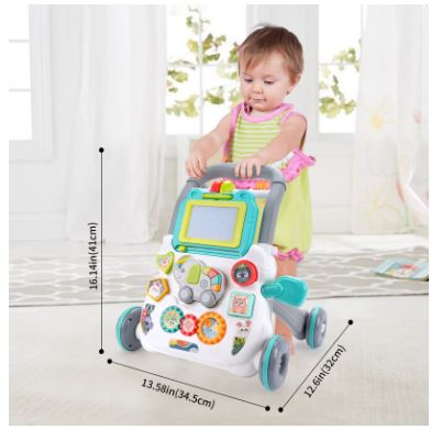 Baby Push Walker Toy with Music & Drawing Board Multifunction Learning Activity Walker for Toddlers – Image 5