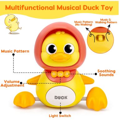 Interactive Musical Duck Crawling Toy with Lights & Music for Babies – Image 4