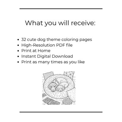 Cozy Doodles: A Relaxing Adult Hygge-Inspired Coloring Journey of Warm Blankets, Tea and Happy Dogs - Printable – Image 2