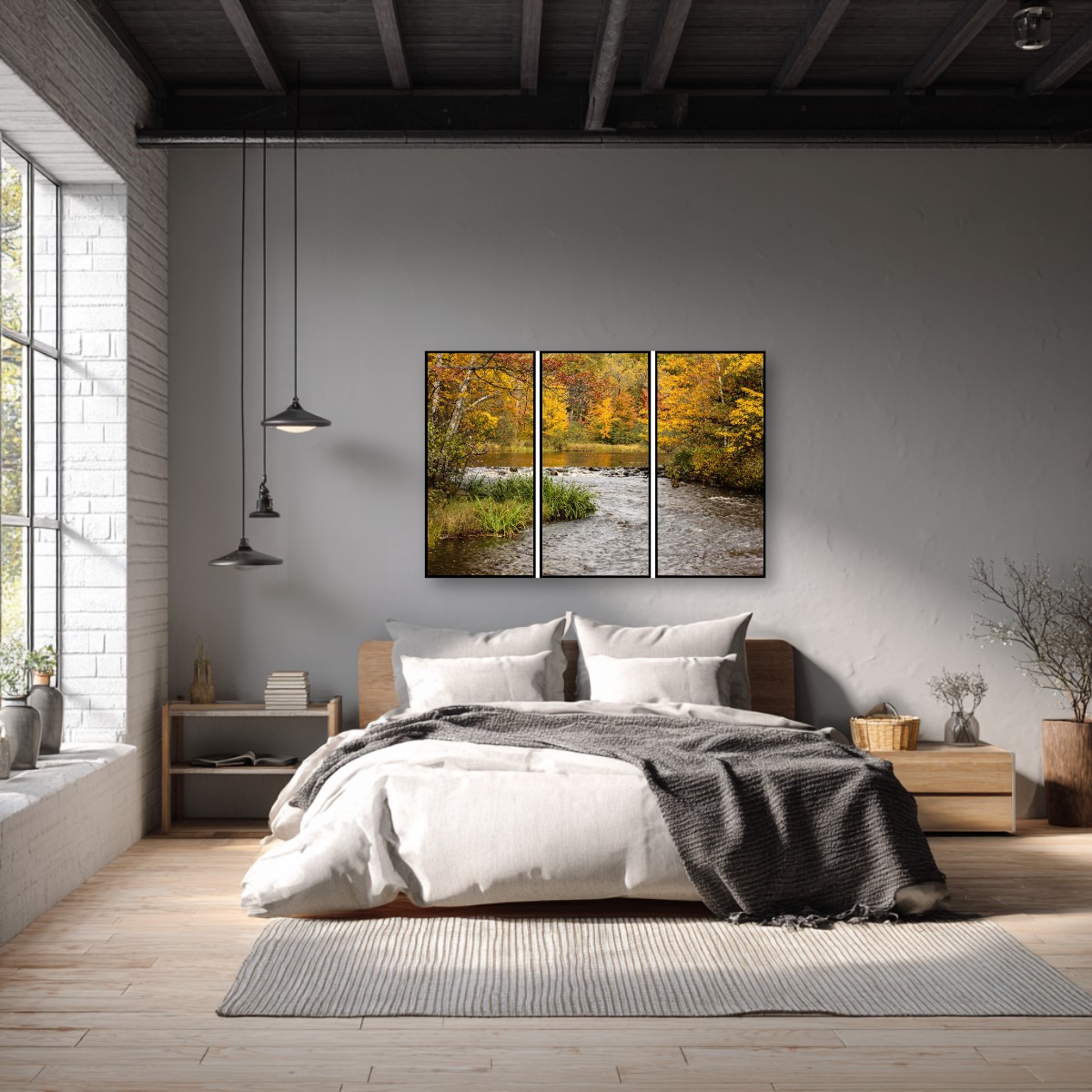 Manitowish River in Fall - Triptych – Image 6