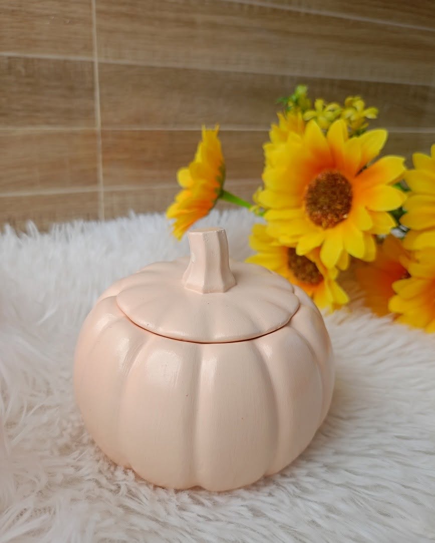 Home decorative candle storage, jewelry organizer - Pumpkin shape storage jar – Image 4