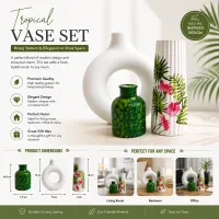 Tropical Gypsum Vase Set – Modern Decorative Home Décor – Image 2