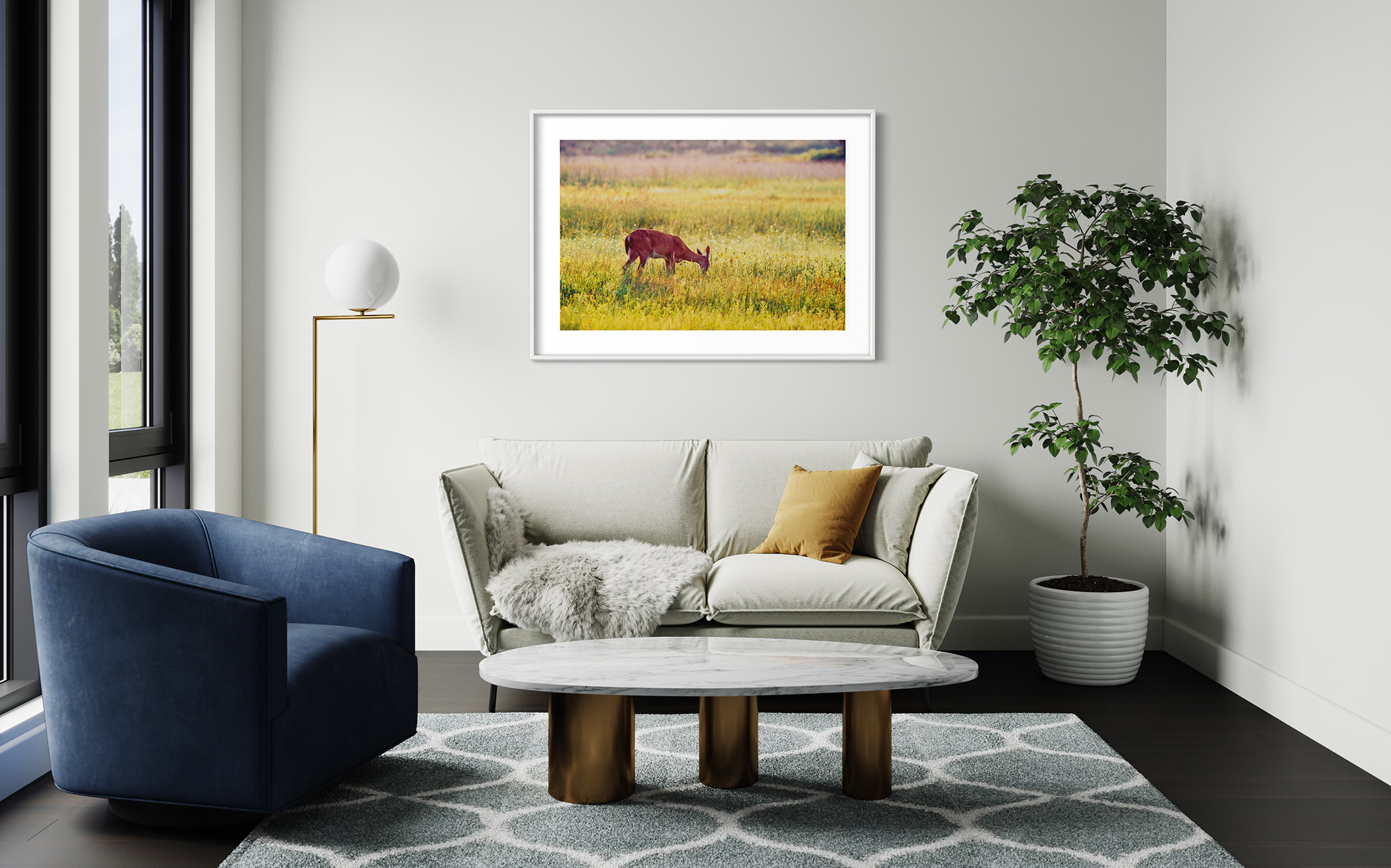 WHITE-TAILED DEER – Sunset, Plum Island, Newbury, MA – Image 4