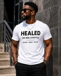 HEALED – The New Lifestyle Tee for Men – S, White/Black