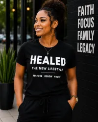 HEALED – The New Lifestyle Tee for Women – 2X, Black/White
