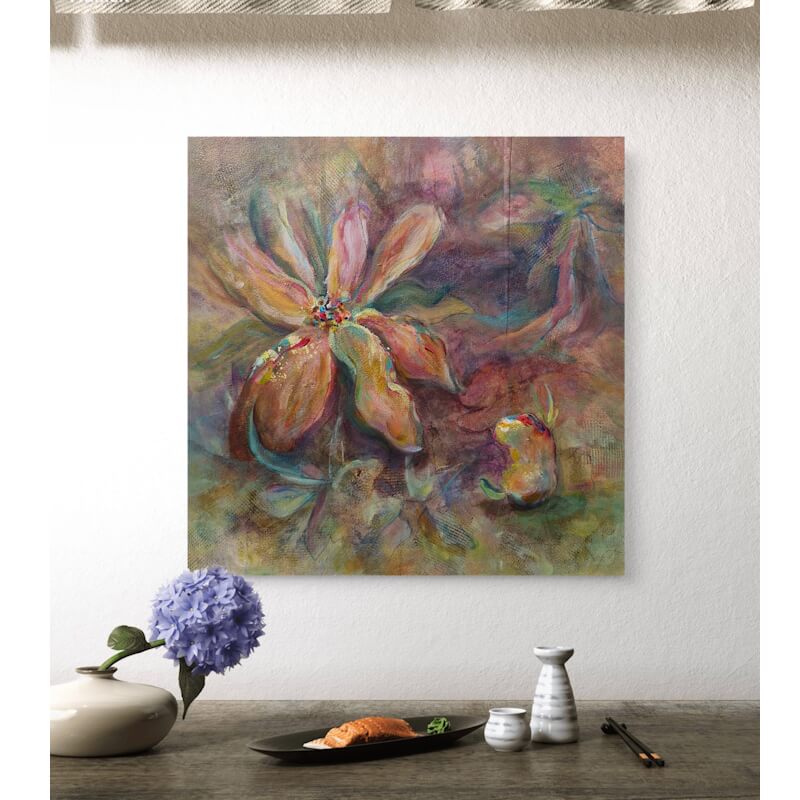 Flowers in fairy forest –Acrylverf op houtpaneel – Afbeelding 2