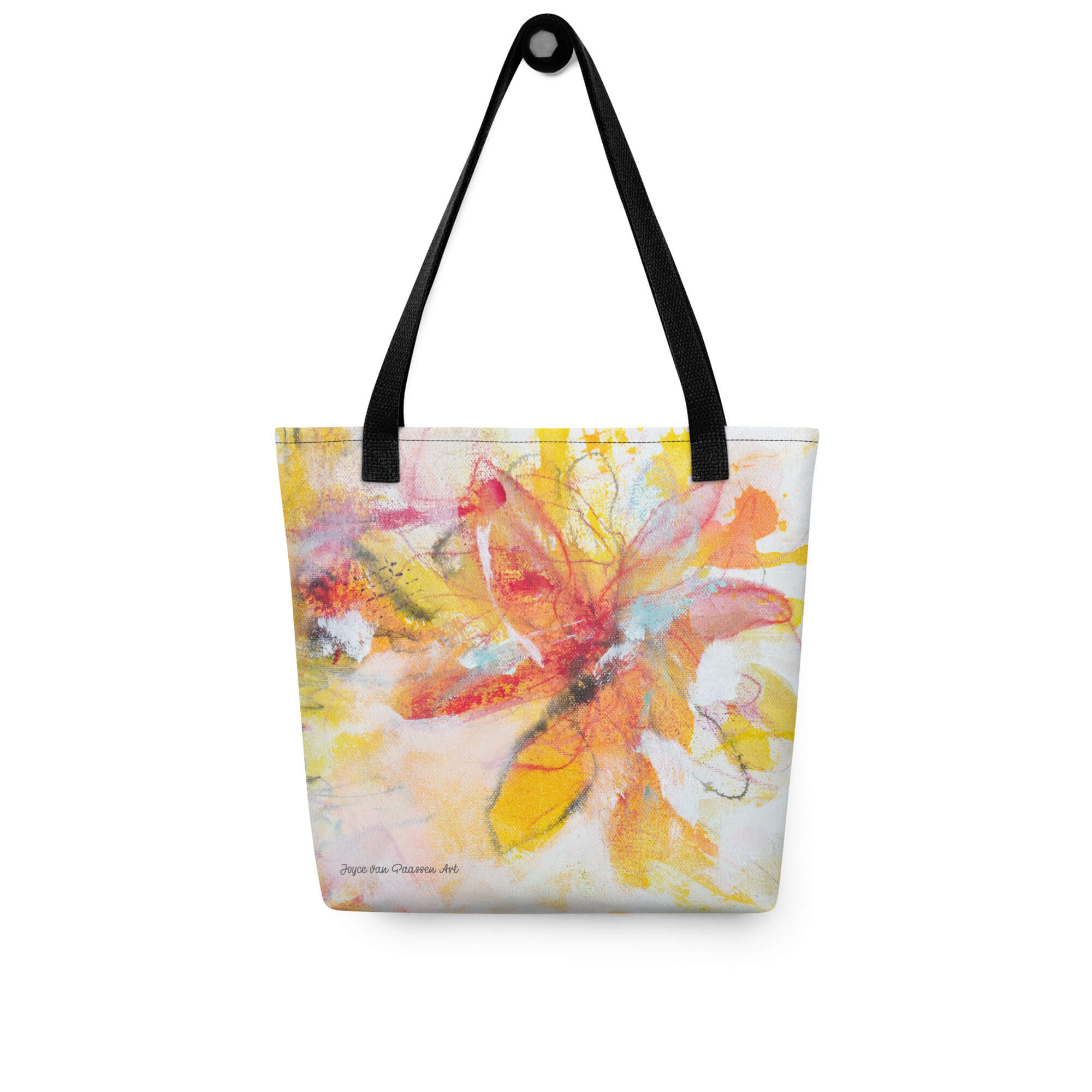 Tote bag Full art print Yellow Orange Flower – Afbeelding 3