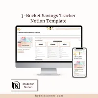 3-Bucket Savings Tracker Notion Template  – Image 1