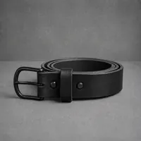 All Black Bridle Leather Belt – 29", All Black