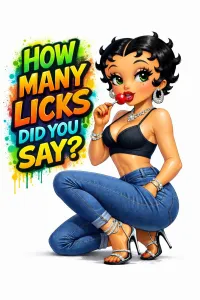 "HOW MANY LICKS DID YOU SAY" Betty Boop PNG – Image 1