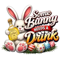 Bunny Needs a Drink PNG | Funny Easter Bunny Clipart  – Image 1