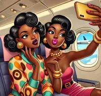 Black, Beautiful & Blessed Female Friends PNG  – Image 1