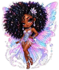  Black Girl Urban Fairy PNG – Image 1