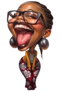  Funny Face Melanin Girl PNG  – Image 1