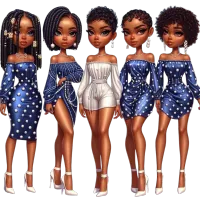 Black, Beautiful & Blessed Female Friends PNG  – Image 1