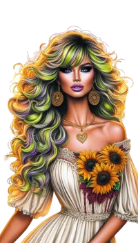 Beautiful as the Sun Rays Female PNG  – Image 1