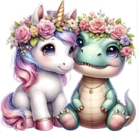 Colorful Cartoon Baby Dinosaur and Unicorn PNG Bundle – Image 9