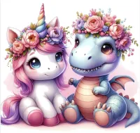Colorful Cartoon Baby Dinosaur and Unicorn PNG Bundle – Image 6