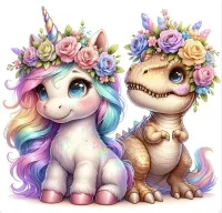 Colorful Cartoon Baby Dinosaur and Unicorn PNG Bundle – Image 10