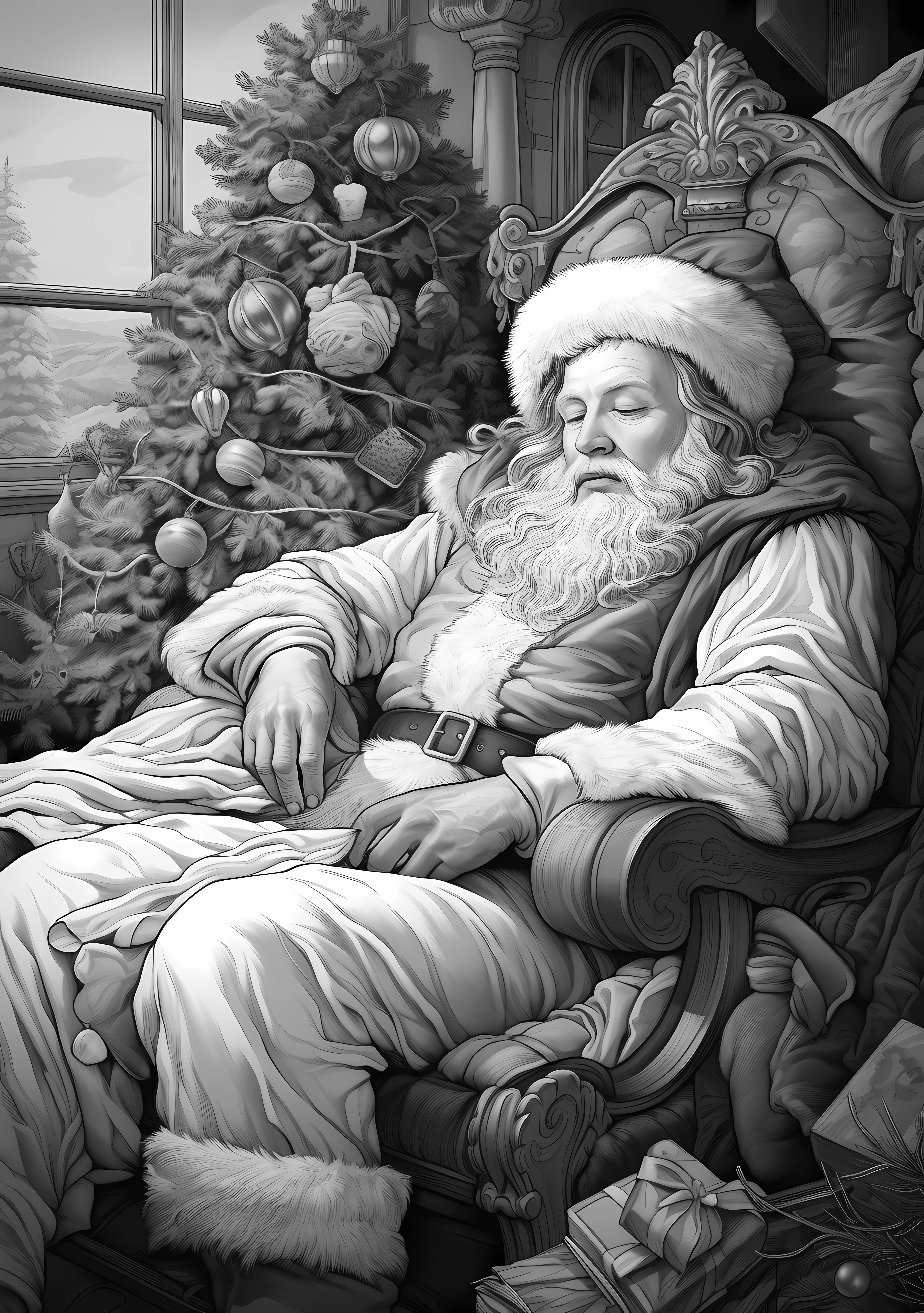  Black & White Santa PNG Bundle – Image 10