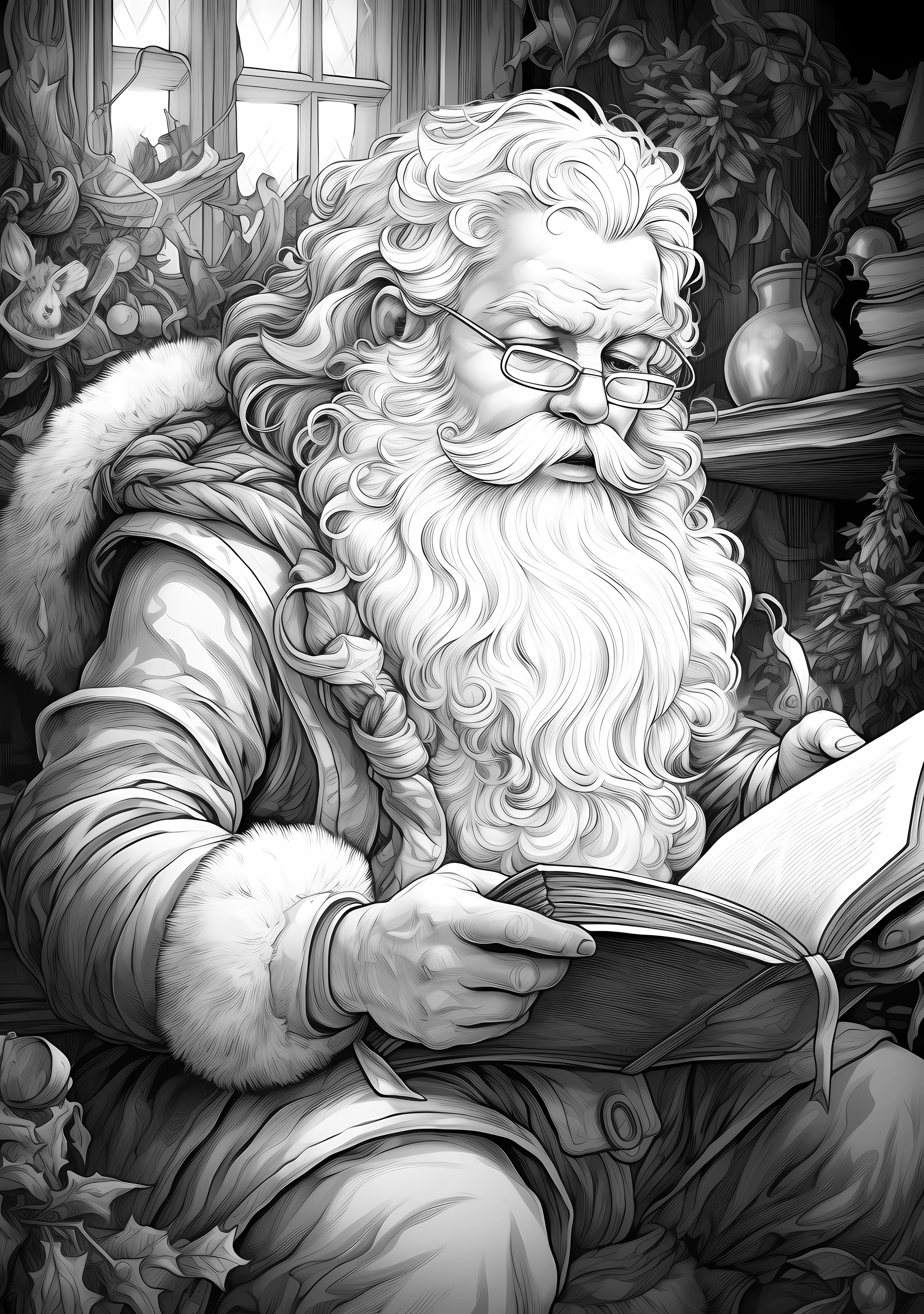  Black & White Santa PNG Bundle – Image 5