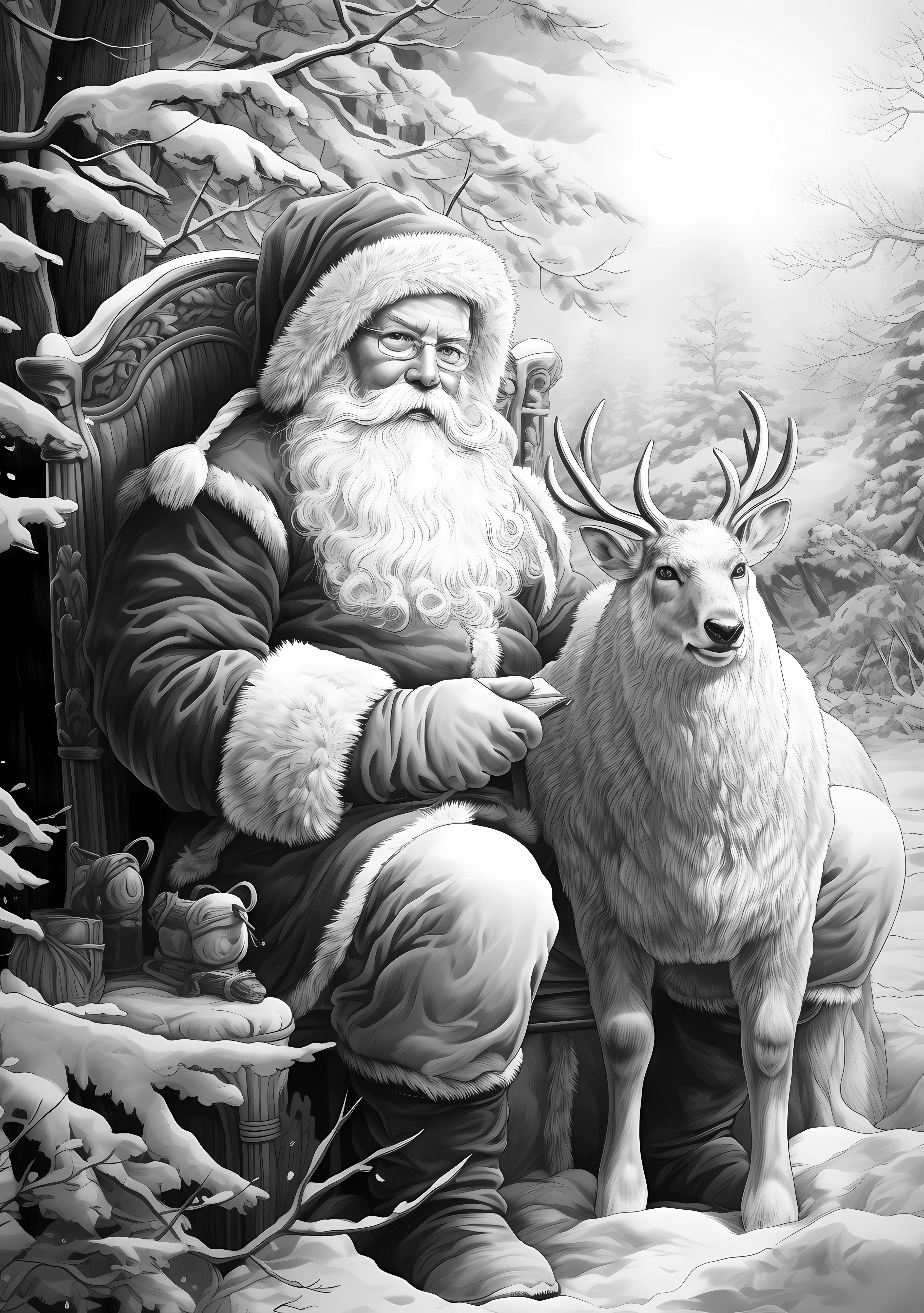  Black & White Santa PNG Bundle – Image 8